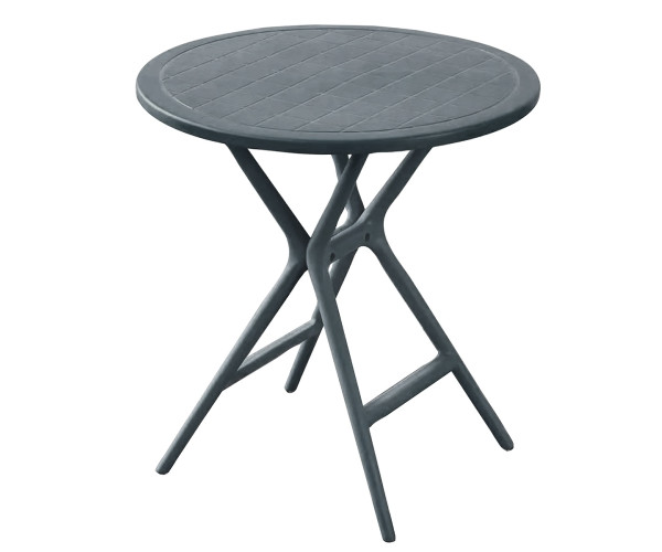 Στρογγυλό Dark Grey Τραπέζι Πολυπροπυλενίου Με Uv Προστασία 68 x 70(h)cm