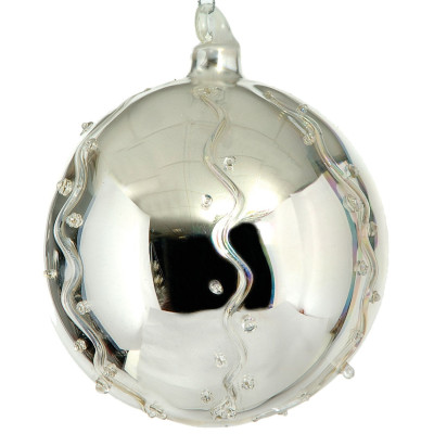 Γυάλινη Χριστουγεννιάτικη Μπάλα 8cm,Σέτ/4