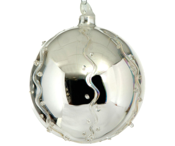 Γυάλινη Χριστουγεννιάτικη Μπάλα 8cm,Σέτ/4