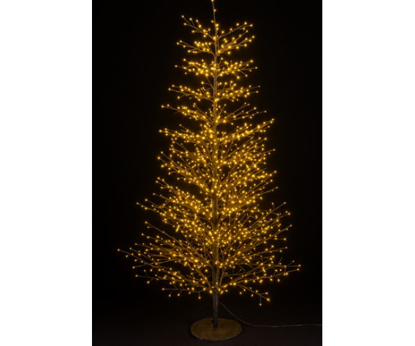 Μάυρο Φωτιζόμενο Δέντρο Με 2690 Led Copper Φωτάκια Με Θερμό Φωτισμό ,Με Μετασχηματιστή ip44 210(h)cm