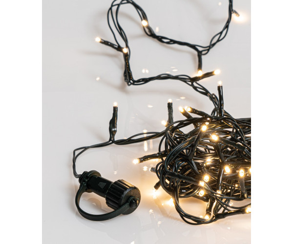 50Led Λαμπάκια Με Πρόγραμμα,Επέκταση Και Μετασχηματιστή Ip44 ,Πράσινο Καλώδιο/Θερμό Λαμπάκι (5cm Απόσταση) 2,5 Μέτρα (Kelvin: 2.500 - 3.000)