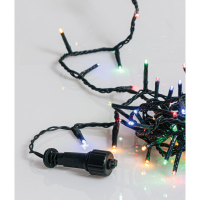 200Led Λαμπάκια Με Επέκταση,Πρόγραμμα Και Μετασχηματιστή Ip44 ,Πράσινο Καλώδιο/Πολύχρωμο Λαμπάκι , (5cm Απόσταση) 10 Μέτρα