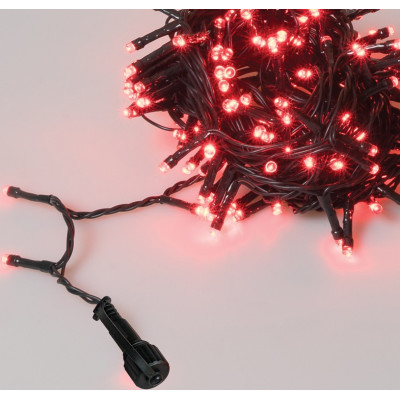 100Led Λαμπάκια Με Πρόγραμμα,Επέκταση Και Μετασχηματιστή Ip44 ,Πράσινο Καλώδιο/Κόκκινο Λαμπάκι 5 Μέτρα (5cm Απόσταση)