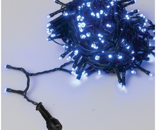 100Led Λαμπάκια Με Πρόγραμμα,Επέκταση Και Μετασχηματιστή Ip44 ,Πράσινο Καλώδιο/Μπλέ Λαμπάκι 5 Μέτρα (5cm Απόσταση)