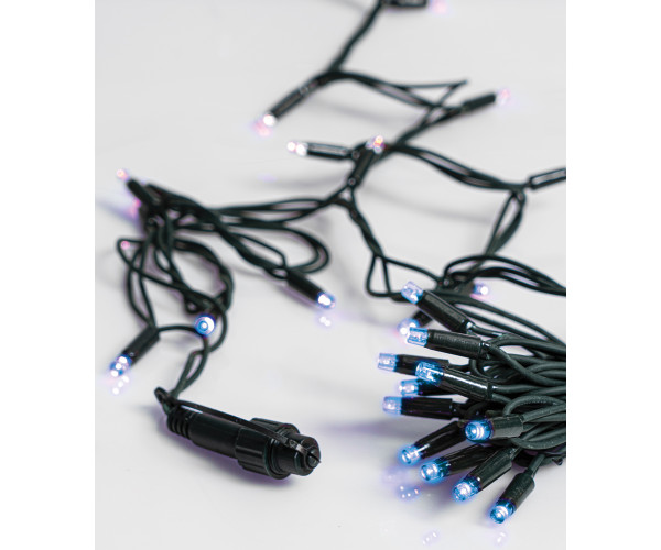 100Led Rubber Λαμπάκια Επεκτεινόμενα Με Πράσινο Καλώδιο/Μπλέ Λαμπάκι ,Ip65 Στεγανό,(10cm Απόσταση) 10 Μέτρα
