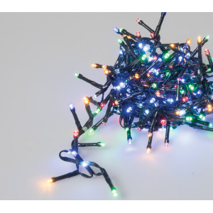 250Led Λαμπάκια Φοίνικας Σταθερά Ip44 , Με Μάυρο Καλώδιο/Πολύχρωμο Σταθερό Λαμπάκι Και Ψυχρό Λαμπάκι Ροής New Drop 4 Ταχυτήτων 3 Μέτρα