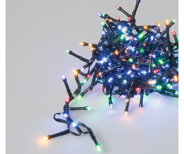 250Led Λαμπάκια Φοίνικας Σταθερά Ip44 , Με Μάυρο Καλώδιο/Πολύχρωμο Σταθερό Λαμπάκι Και Ψυχρό Λαμπάκι Ροής New Drop 4 Ταχυτήτων 3 Μέτρα