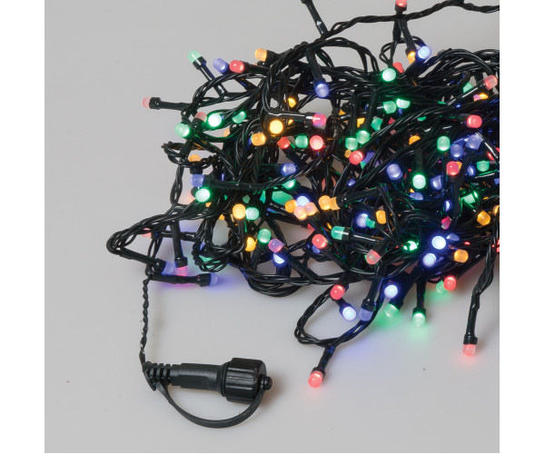 300Led Λαμπάκια Milky Buld Με Πρόγραμμα,Επέκταση Και Μετασχηματιστή Ip44 ,Πράσινο Καλώδιο/Πολύχρωμο Λαμπάκι (5cm Απόσταση) 15 Μέτρα