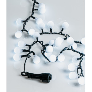 100Led Λαμπάκια Με Μπίλια Με Πρόγραμμα,Επέκταση Και Μετασχηματιστή Ip44 ,Πράσινο Καλώδιο/Λευκό Λαμπάκι 5 Μέτρα