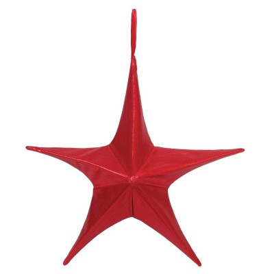Κόκκινο Κρεμαστό Υφασμάτινο Χριστουγεννιάτικο Αστέρι 40cm