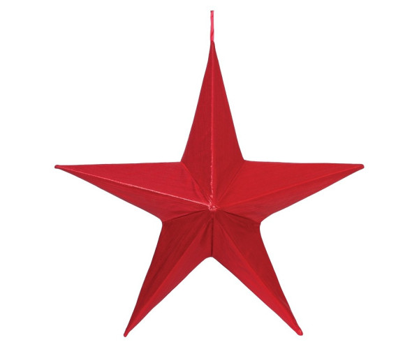 Κόκκινο Κρεμαστό Υφασμάτινο Χριστουγεννιάτικο Αστέρι 80cm