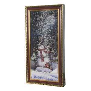 Χριστουγεννιάτικο Διακοσμητικό Κάδρο Με Φώς , Μουσική Και Χιόνι ip20 , 38,5 x 79 x 8cm