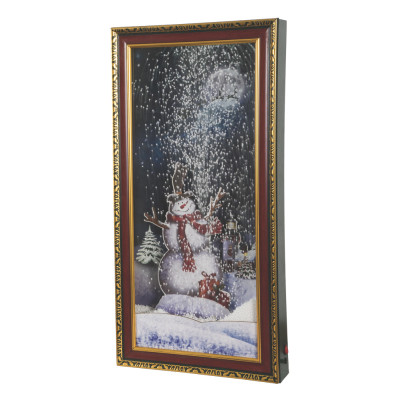 Χριστουγεννιάτικο Διακοσμητικό Κάδρο Με Φώς , Μουσική Και Χιόνι ip20 , 38,5 x 79 x 8cm