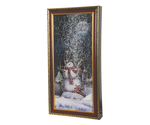 Χριστουγεννιάτικο Διακοσμητικό Κάδρο Με Φώς , Μουσική Και Χιόνι ip20 , 38,5 x 79 x 8cm