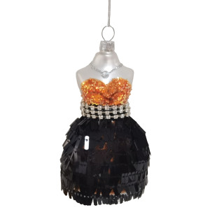 Γυάλινο Κρεμαστό Χριστουγεννιάτικο Στολίδι Φόρεμα 6,7 x 5,5 x 11,5cm