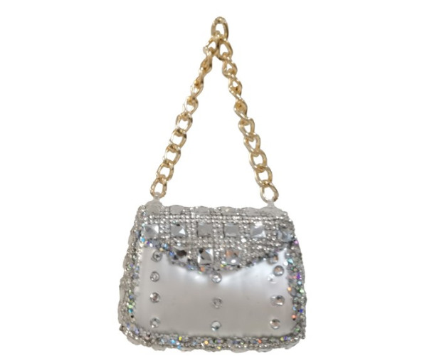 Γυάλινο Κρεμαστό Χριστουγεννιάτικο Στολίδι Τσάντα 7,5 x 3 x 6cm