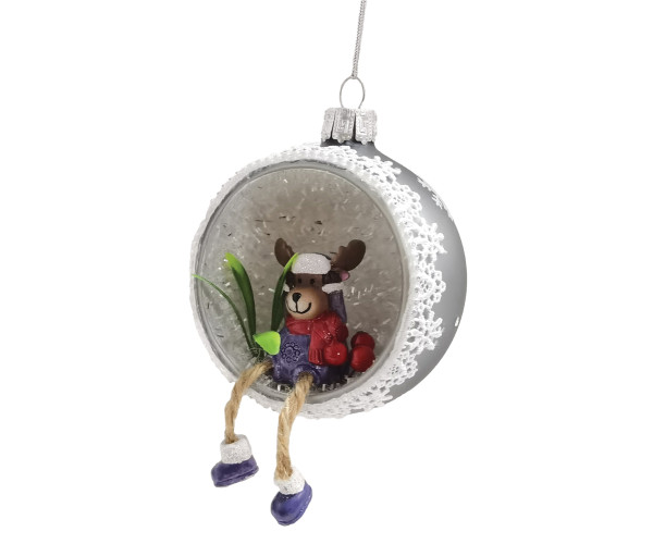 Γυάλινο Κρεμαστό Χριστουγεννιάτικο Στολίδι 9 x 5 x 13cm