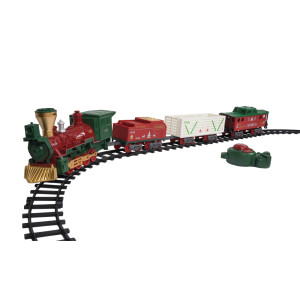 Χριστουγννιάτικο Τρένο 4 Βαγονίων Με Κίνηση , Ήχο , Φώς Και Εφέ Καπνού Με Χειριστήριο Μπαταρίας 170 x 100cm