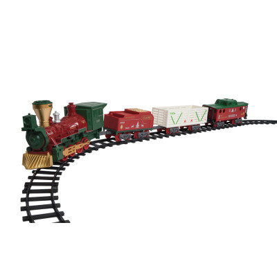 Χριστουγννιάτικο Τρένο 4 Βαγονίων Με Κίνηση , Ήχο , Φώς Και Εφέ Καπνού Μπαταρίας 170 x 100cm