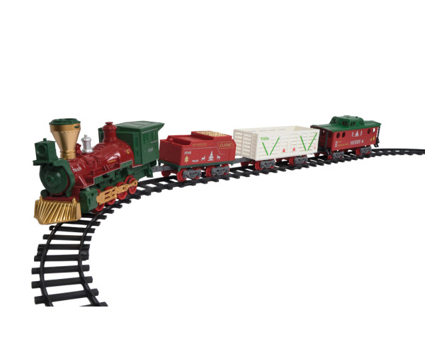 Χριστουγννιάτικο Τρένο 4 Βαγονίων Με Κίνηση , Ήχο , Φώς Και Εφέ Καπνού Μπαταρίας 170 x 100cm