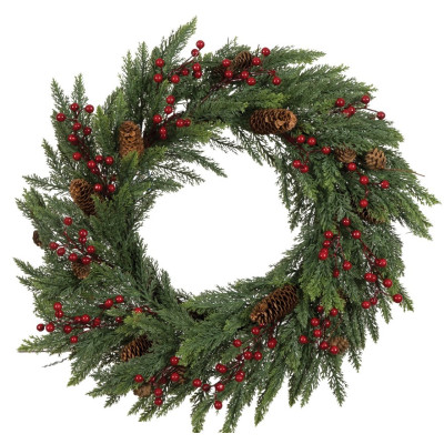 Στολισμένο Χριστουγεννιάτικο Στεφάνι 60cm