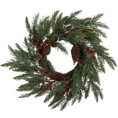 Στολισμένο Χριστουγεννιάτικο Στεφάνι 45cm