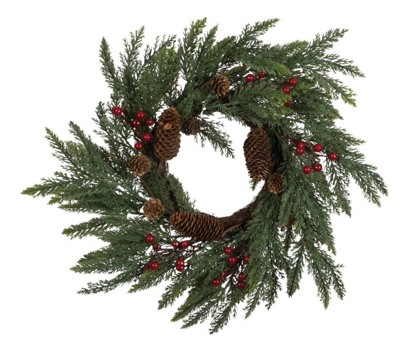 Στολισμένο Χριστουγεννιάτικο Στεφάνι 45cm