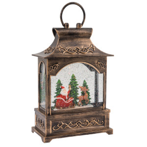 Χριστουγεννιάτικη Διακοσμητική Χιονόμπαλα Με Φώς Και Μουσική Μπαταρίας Και Καλώδιο Usb 16,6 x 8,8 x 25cm