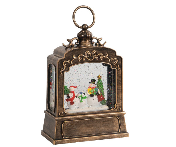 Χριστουγεννιάτικη Διακοσμητική Χιονόμπαλα Με Φώς Και Μουσική Μπαταρίας Και Καλώδιο Usb 16,7 x 8,5 x 24cm