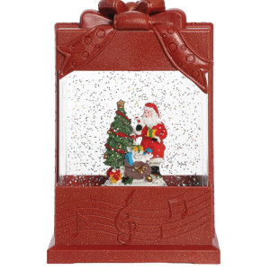 Χριστουγεννιάτικη Διακοσμητική Χιονόμπαλα Με Φώς Και Μουσική Μπαταρίας Και Καλώδιο Usb 12,5 x 7,5 x 20cm