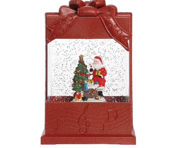 Χριστουγεννιάτικη Διακοσμητική Χιονόμπαλα Με Φώς Και Μουσική Μπαταρίας Και Καλώδιο Usb 12,5 x 7,5 x 20cm