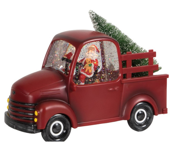 Χριστουγεννιάτικο Διακοσμητικό Αυτοκίνητο Χιονόμπαλα Με Φώς Και Μουσική Μπαταρίας Και Καλώδιο Usb 24 x 10,7 x 17cm