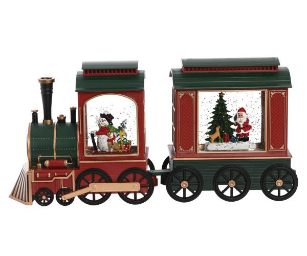 Χριστουγεννιάτικα Διακοσμητικά Βαγόνια Χιονόμπαλα Με Φώς Και Μουσική Μπαταρίας Και Καλώδιο Usb 24 x 9,5 x 15cm