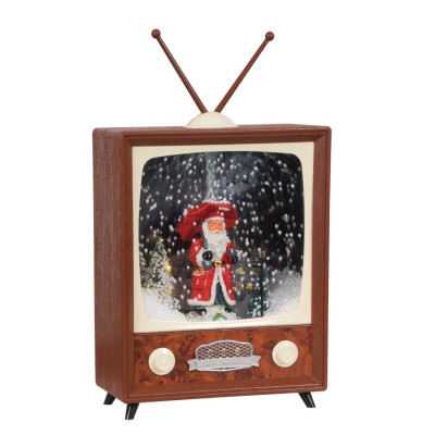 Χριστουγεννιάτικη Διακοσμητική Tv Με Φώς , Μουσική Χιόνι Με Usb 30 x 10,7 x 30cm