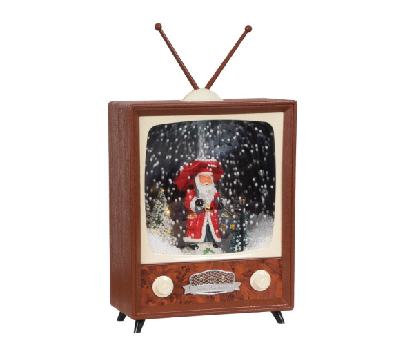 Χριστουγεννιάτικη Διακοσμητική Tv Με Φώς , Μουσική Χιόνι Με Usb 30 x 10,7 x 30cm