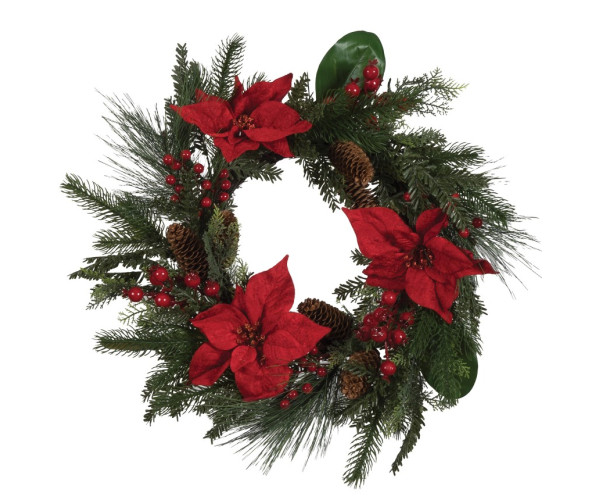 Στολισμένο Χριστουγεννιάτικο Στεφάνι 50cm