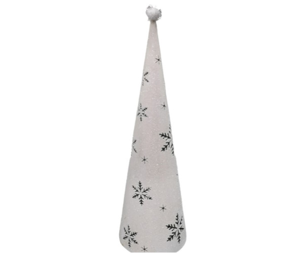 Μεταλλικός Χριστουγεννιάτικος Κώνος Με Φως Led Μπαταρίας 14 x 14 x 47cm