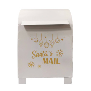 Χριστουγεννιάτικο Μεταλλικό Γραμματοκιβώτιο Λευκό 20,8 x 17 x 30(h)cm