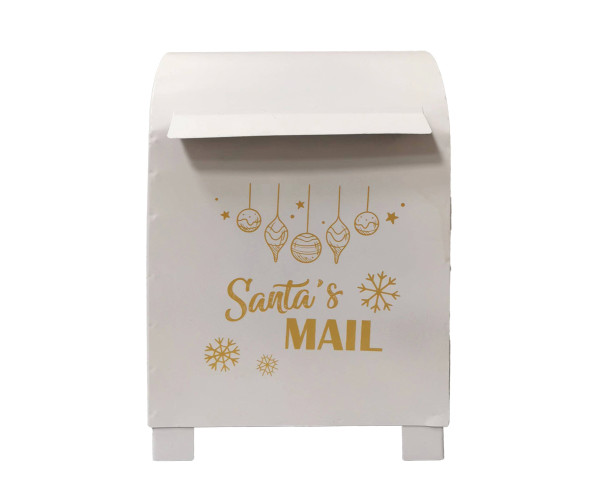 Χριστουγεννιάτικο Μεταλλικό Γραμματοκιβώτιο Λευκό 20,8 x 17 x 30(h)cm