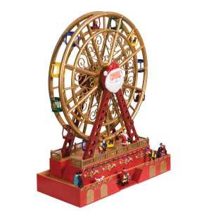 Χριστουγεννιάτικο Διακοσμητικό Όπτικαλ Ρόδα Λούνα Πάρκ Με Μουσική Και Κίνηση 4,5V 38 x 17 x 49cm