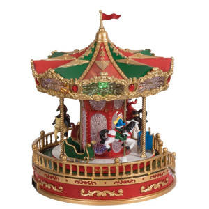 Χριστουγεννιάτικο Διακοσμητικό Όπτικαλ Καρουζέλ Με Μουσική Και Κίνηση Μπαταρίας 23,2 x 23,2 x 28,2cm