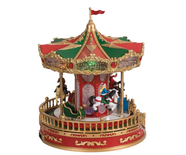 Χριστουγεννιάτικο Διακοσμητικό Όπτικαλ Καρουζέλ Με Μουσική Και Κίνηση Μπαταρίας 23,2 x 23,2 x 28,2cm