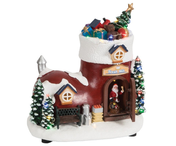 Χριστουγεννιάτικο Διακοσμητικό Όπτικαλ Μπότα Χωριό 21 x 13,5 x 21,5cm