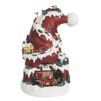 Χριστουγεννιάτικο Διακοσμητικό Όπτικαλ Σκούφος Με Μουσική Και Κίνηση 4,5V , 29,5 x 24,5 x 43cm