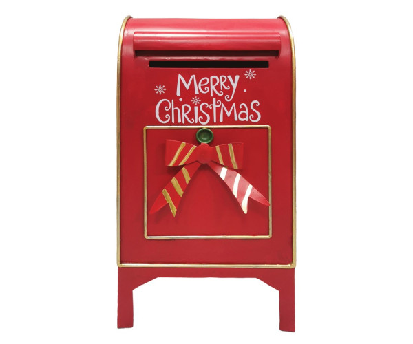 Χριστουγεννιάτικο Μεταλλικό Γραμματοκιβώτιο Κόκκινο 25 x 19 x 50(h)cm