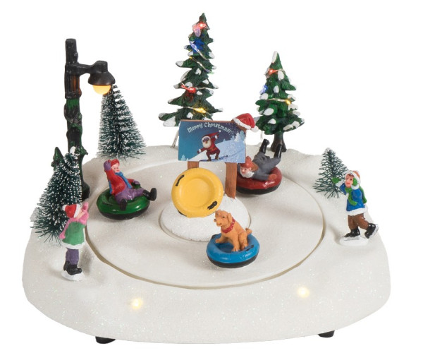 Χριστουγεννιάτικο Διακοσμητικό Όπτικαλ Παγοδρόμιο Με Μουσική Και Κίνηση Μπαταρίας , 20,5 x 18,5 x 14cm