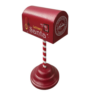 Χριστουγεννιάτικο Μεταλλικό Γραμματοκιβώτιο Κόκκινο 17 x 12 x 30(h)cm