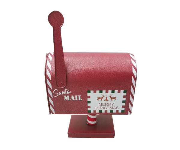 Χριστουγεννιάτικο Μεταλλικό Γραμματοκιβώτιο Κόκκινο 23 x 13 x 27(h)cm