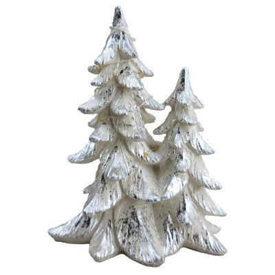 Πήλινα Διακοσμητικά Χριστουγεννιάτικα Δεντράκια Με Φώς Led Μπαταρίας 14,5(h)cm