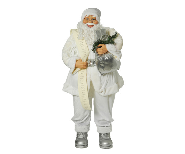 Διακοσμητικός Άγιος Βασίλης Λευκός 122(h)cm